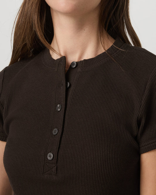 Short Sleeve Waffle Baby Tee Women's Dark Java T-Shirt | Vuori outlet