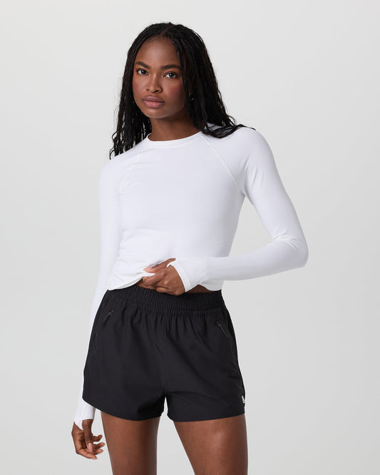 Long Sleeve Seamless Surge Tee White | Vuori sale