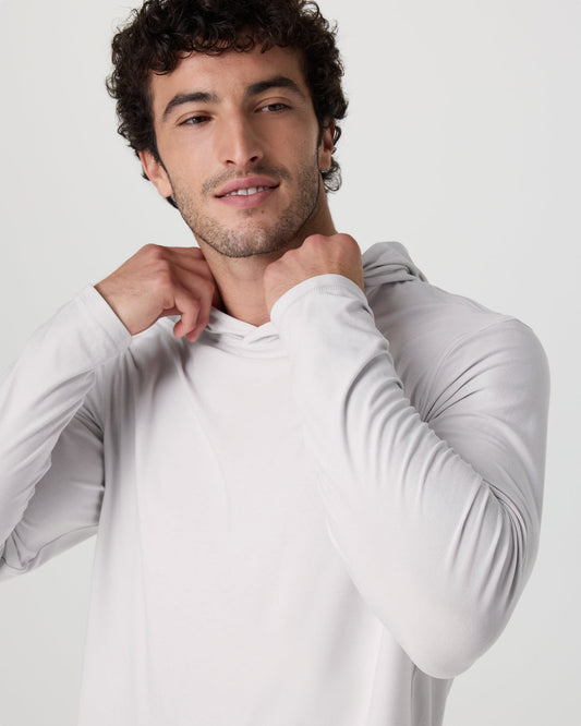 Strato Tech Hoodie Men's Frost Grey Workout Hoodie | Vuori onsale