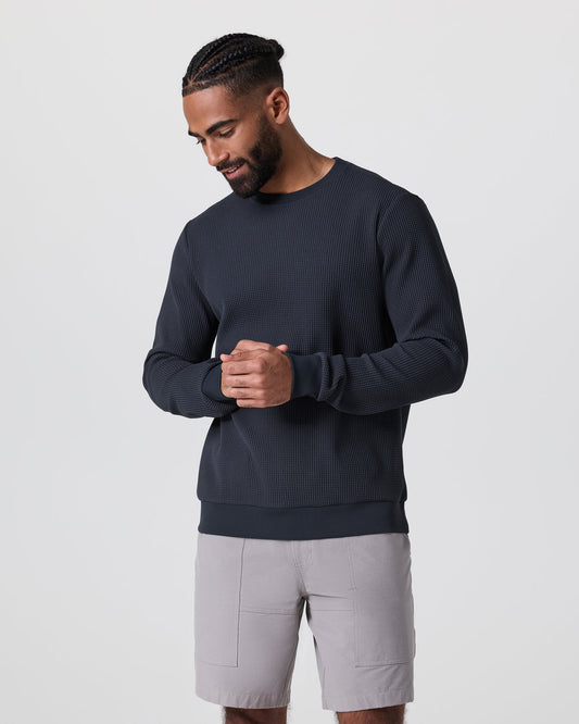 Jamestown Crew Men's Navy Waffle Crewneck | Vuori discount
