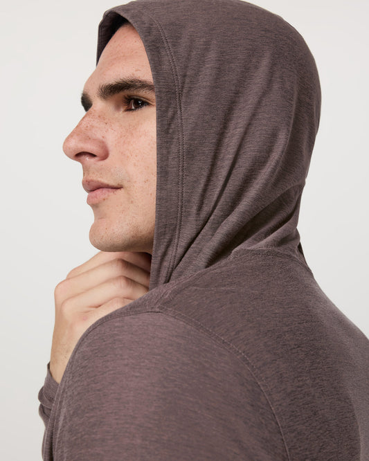 Strato Tech Hoodie Men's Huckleberry Heather Hoodie | Vuori onsale