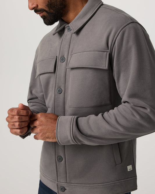 Seaside Shirt Jacket Men's Cavern Grey Lifestyle Jacket | Vuori discount