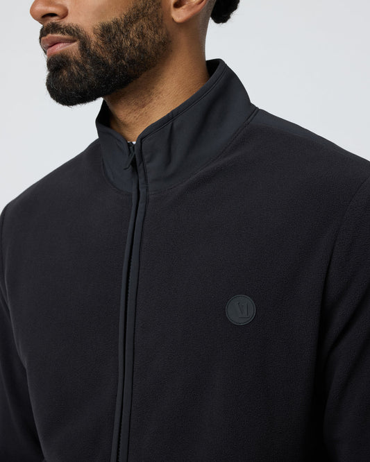 Aspen Full Zip Jacket Black Fleece Jacket | Vuori outlet