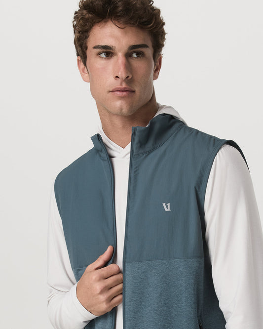 Sunday Element Vest Blue Sea Heather Full-Zip Vest | Vuori onsale