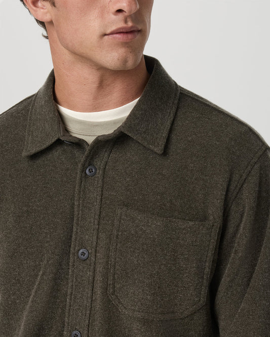 Beach Fleece Shirt Jacket Dark Oregano Heather Jacket | Vuori outlet