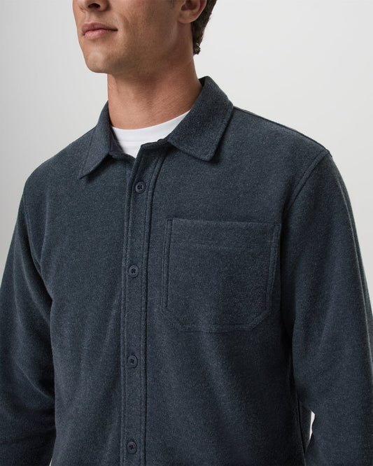 Beach Fleece Shirt Jacket Men's Ink Heather Jacket | Vuori onsale