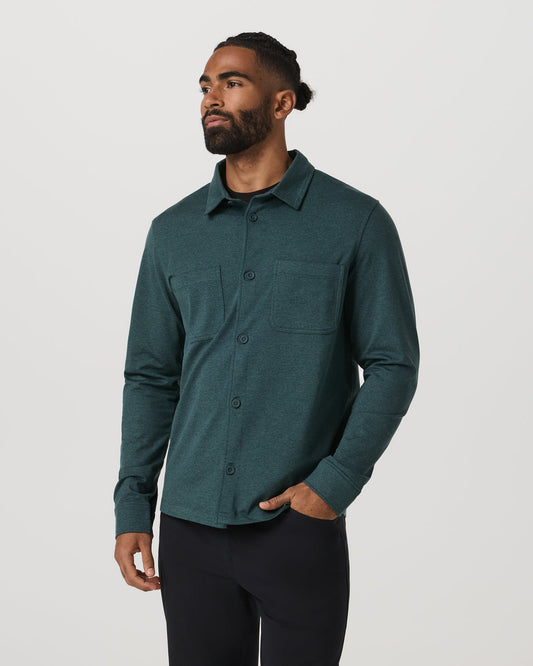 Coronado Shirt Jacket Men's Deep Sea Heather Jacket | Vuori sale