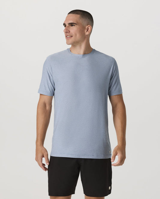 Strato Tech Tee Men's Blue Dusk Heather T-Shirt | Vuori discount