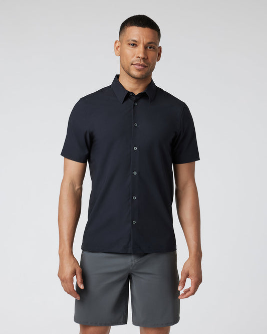 Short-Sleeve Manhattan Button Down Black | Vuori onsale