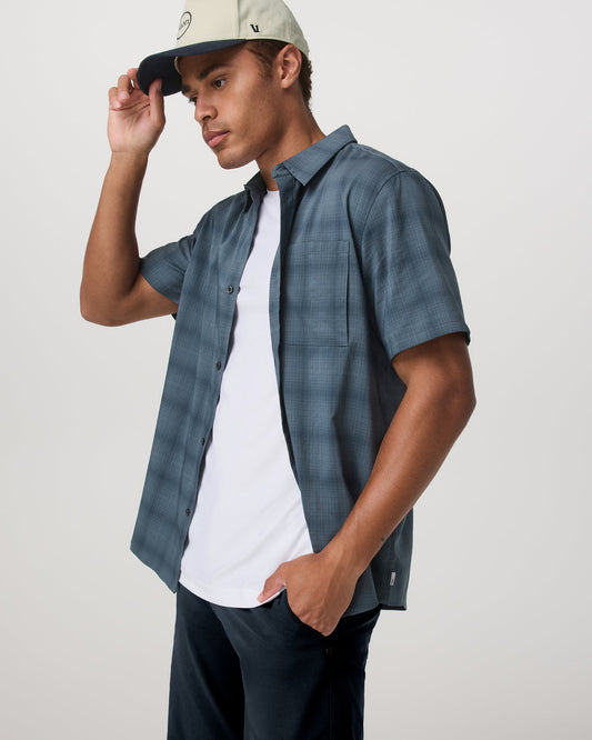 Short Sleeve Plaid Button Down Shirt Men's Abyss Shirt | Vuori online