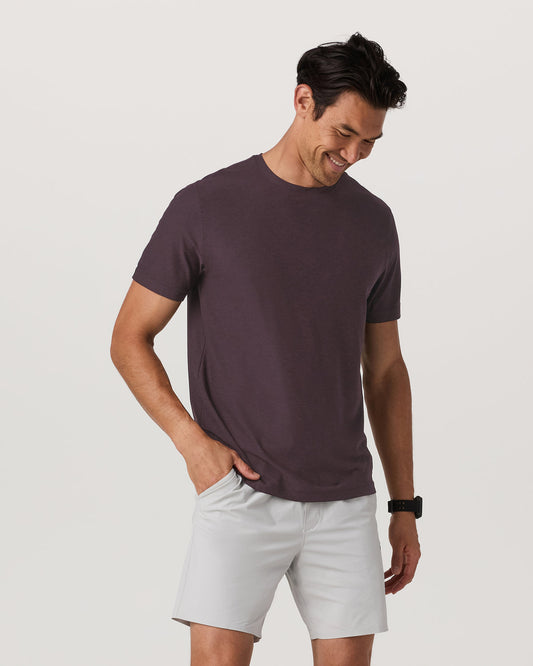Strato Tech Tee Men's Raisin Heather Performance Shirt | Vuori outlet