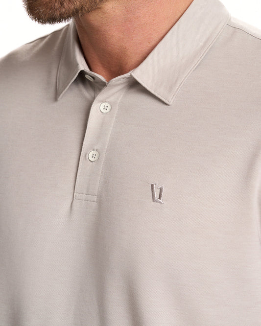 Knit Twill Polo Men's Beachsand Heather Golf Polo | Vuori sale