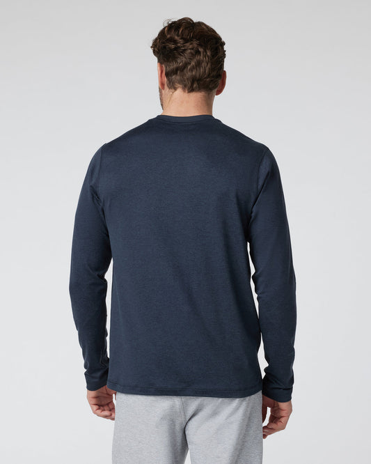 Long Sleeve Ponto Performance Tee Midnight Heather | Vuori for sale