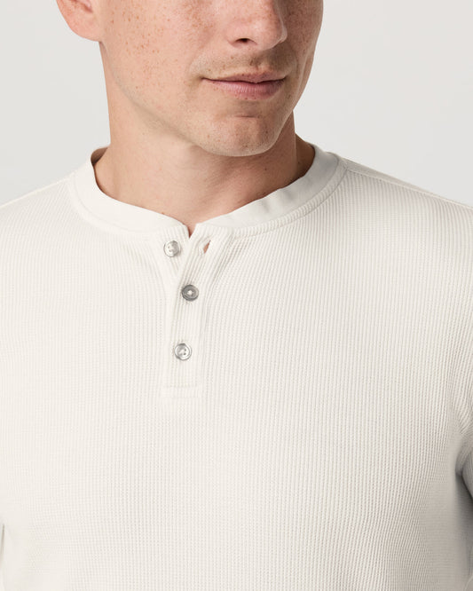 Waffle Henley Men's Marshmallow Henley Top | Vuori outlet