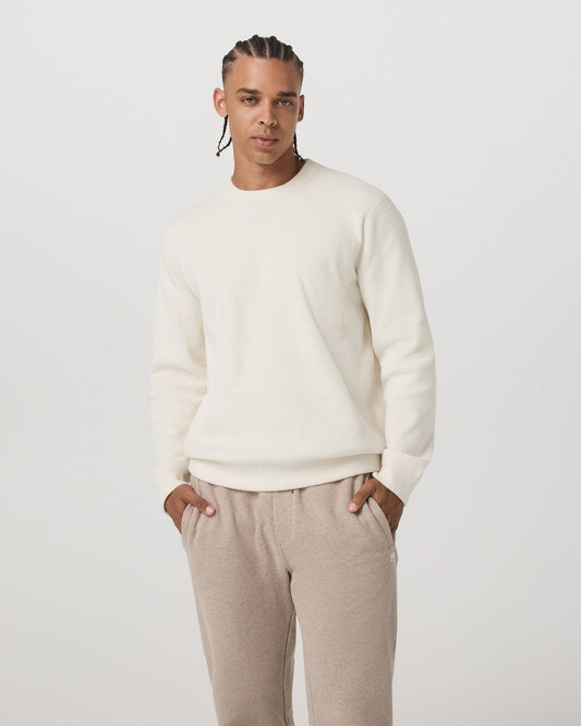 Midweight Rib Sweater Men's Ivory Ribbed Knit Sweater | Vuori online
