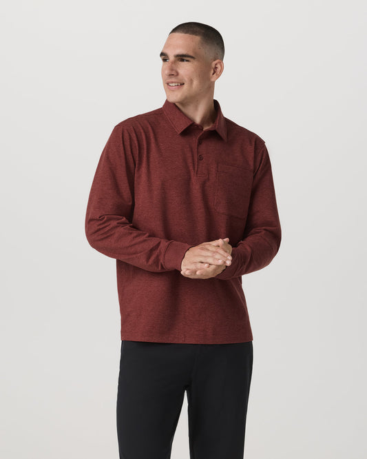 Men's Long Sleeve Coronado Rugby Spiced Apple Heather | Vuori outlet