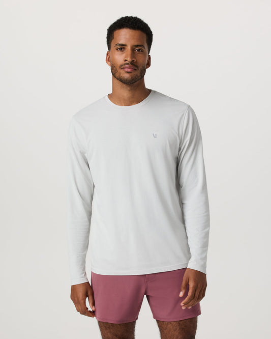 Men's Long Sleeve Clearview Seamless Tee Frost Grey Shirt | Vuori onsale