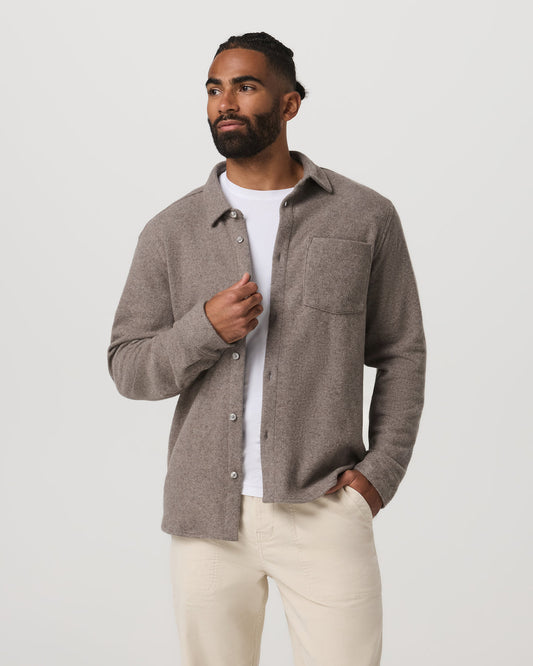 Long Sleeve Altitude Wool Shirt - Relaxed Phantom Grey | Vuori discount
