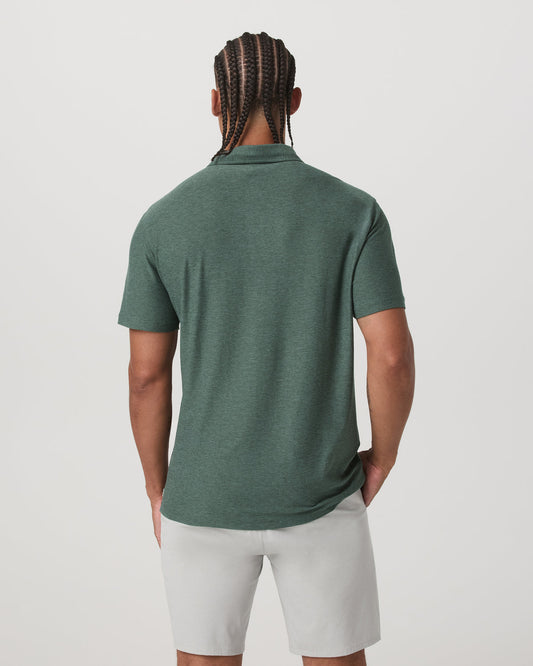 Strato Tech Polo Men's Agate Green Heather Polo Shirt | Vuori discount