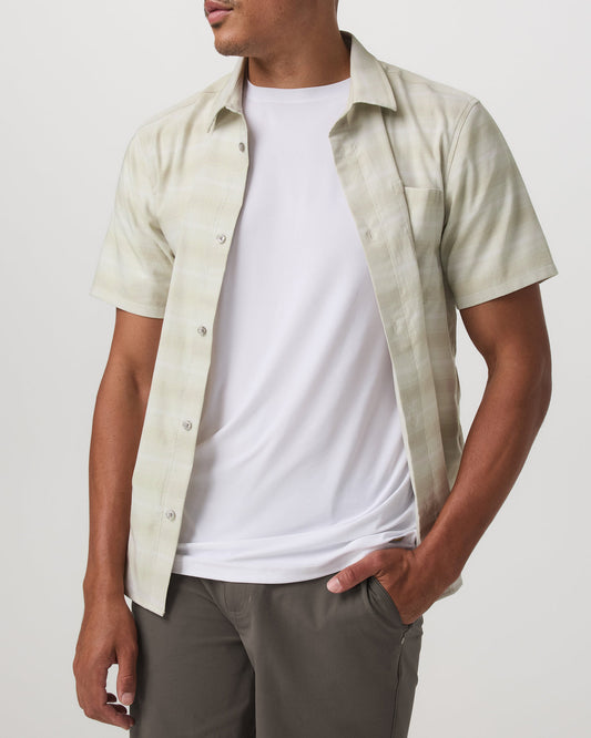 Men's Short Sleeve Plaid Button Down Shirt Sandalwood | Vuori onsale