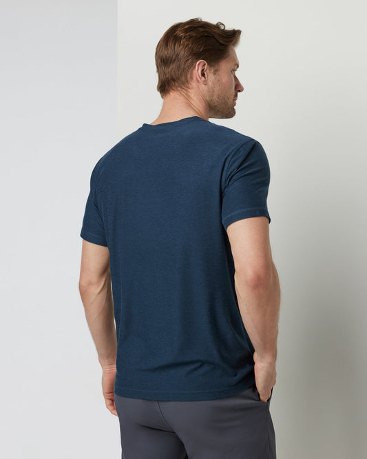 Strato Tech V-Neck Men's Navy Workout Shirt | Vuori for sale