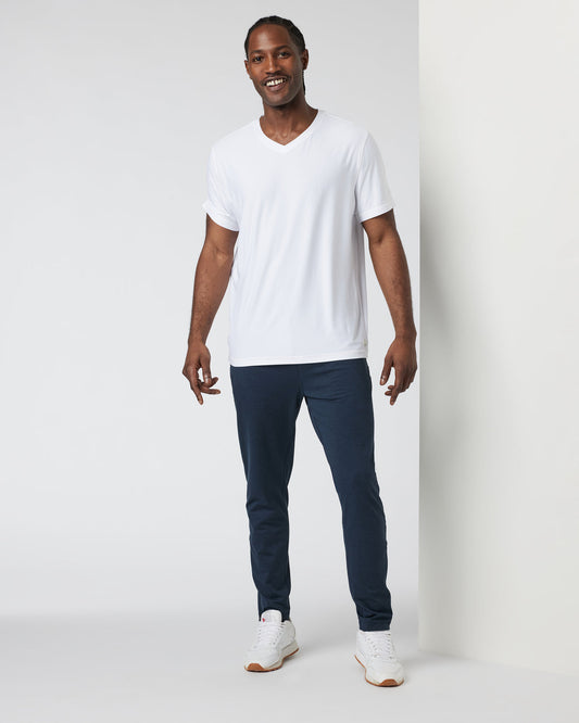 Strato Tech V-Neck Men's White Workout Shirt | Vuori online