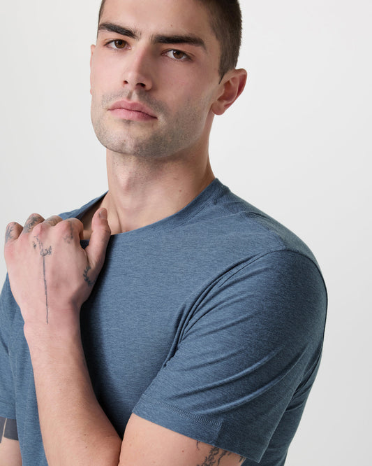 Strato Tech Tee Men's Pool Blue Workout Shirt | Vuori sale