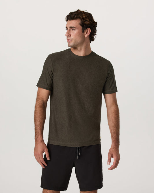Strato Tech Tee Men's Dark Oregano Heather T-Shirt | Vuori outlet