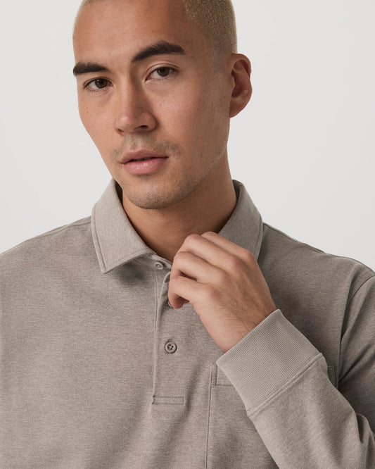 Men's Long Sleeve Coronado Rugby Walnut Heather | Vuori for sale