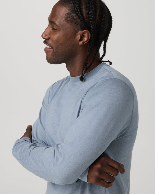 Long Sleeve Ponto Performance Tee Blue Dusk Heather | Vuori discount
