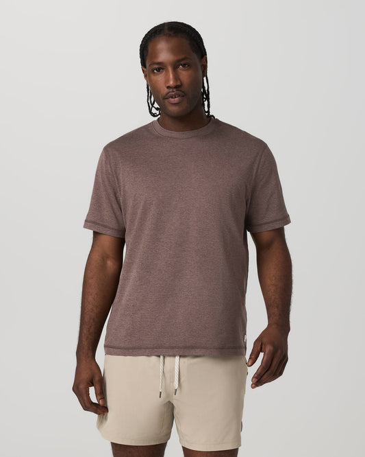 Short Sleeve Ponto Tee - Relaxed Fit Elm Heather | Vuori shop