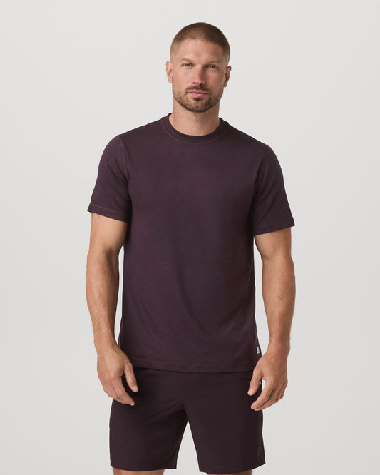 Men's Short Sleeve Ponto Performance Tee Raisin Heather | Vuori shop