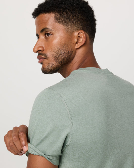 Men's Short Sleeve Ponto Performance Tee Thyme Heather | Vuori onsale