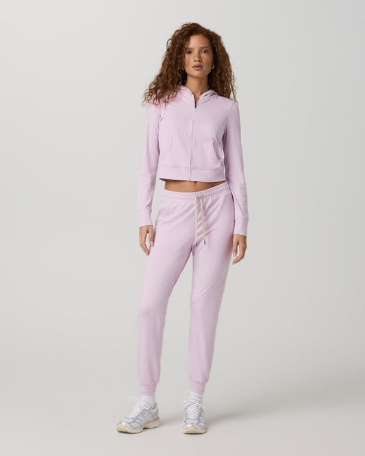 Halo Mini Full Zip Hoodie Lilac Breeze Heather Fitted Hoodie | Vuori discount