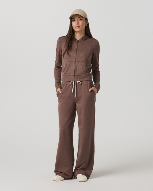 Halo Mini Full Zip Hoodie Women's Sable Heather Hoodie | Vuori sale