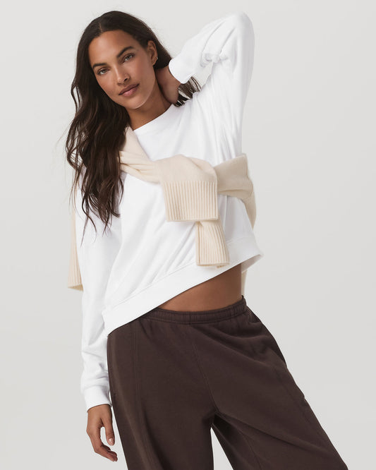 Sedona Seams Crew Women's White Fleece Sweatshirt | Vuori online
