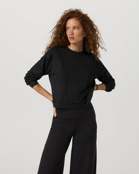 Halo Modern Crew Women's Black Heather Sweatshirt | Vuori sale