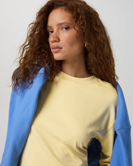 Halo Modern Crew Lemon Snap Heather Lounge Sweatshirt | Vuori online
