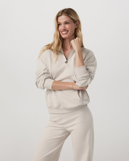 Granite Half Zip Women's Oatmeal Heather Sweatshirt | Vuori discount