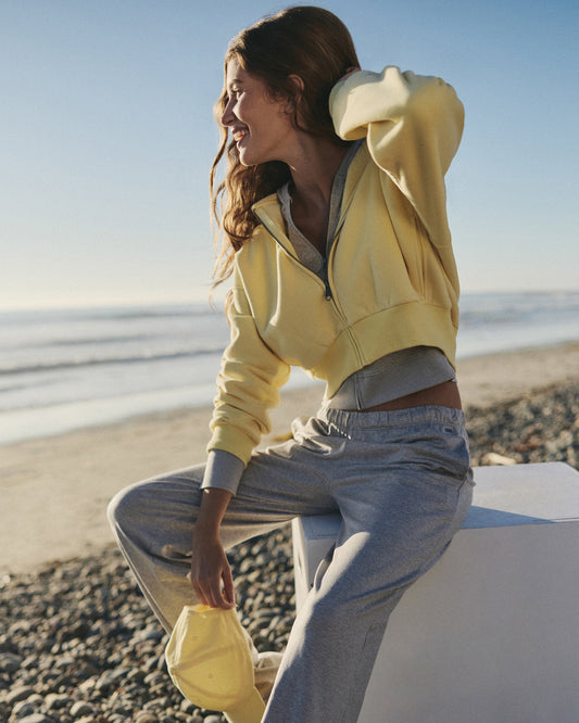 Restore Mini Full Zip Hoodie Lemon Snap Oversized Hoodie | Vuori shop