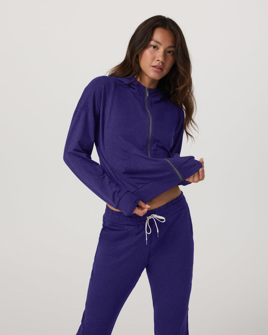 Halo Full Zip Hoodie Women's Stellar Sky Heather Hoodie | Vuori online