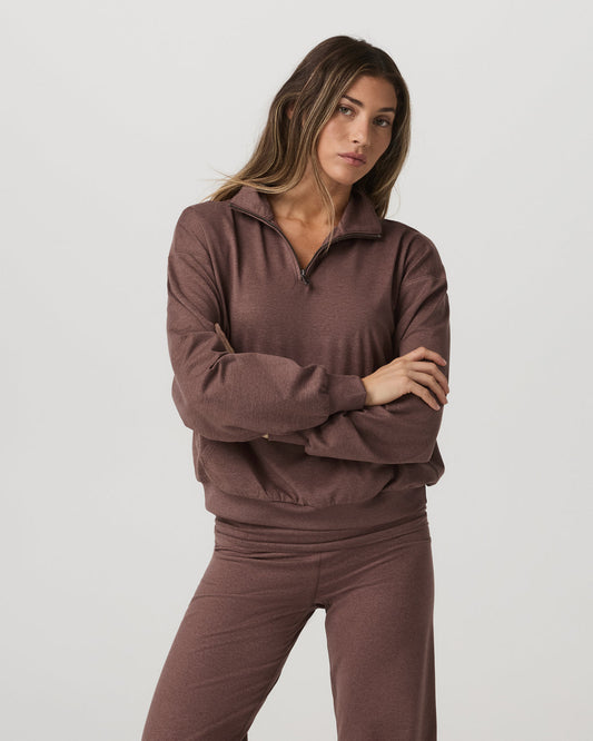Granite Half Zip Women's Sable Heather Sweatshirt | Vuori discount