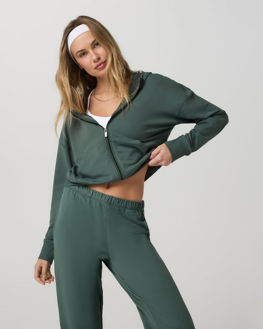 Halo Modern Full Zip Hoodie Women's Agate Green Hoodie | Vuori shop