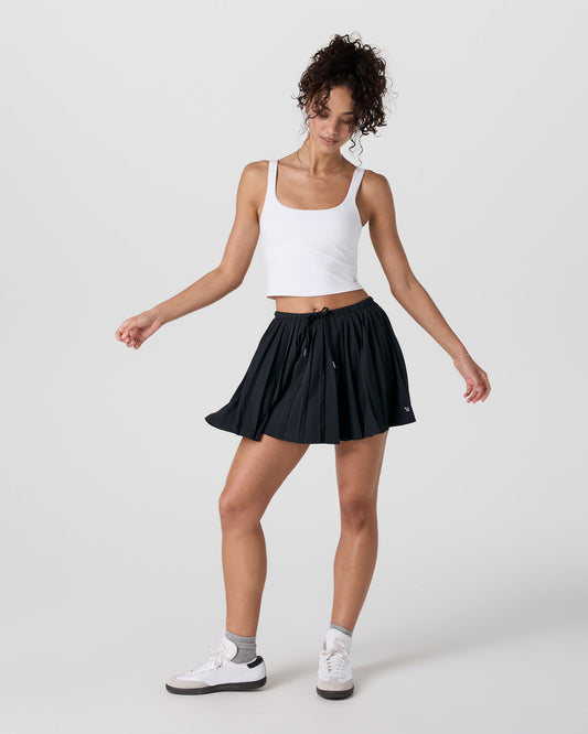 Clementine Pleated Skirt 15" Black | Vuori onsale