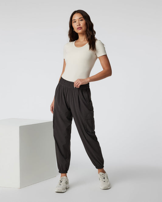 Short Sleeve Pose Bodysuit Milkweed Ribbed Bodysuit | Vuori discount