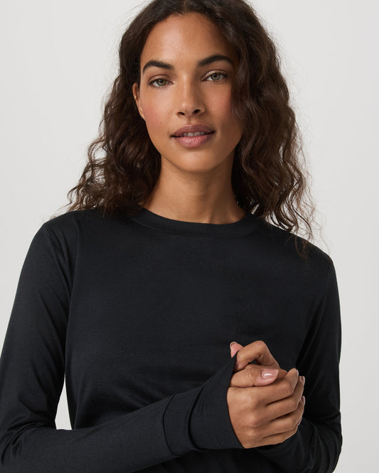 Daydream Crew Lightweight Black Long Sleeve Shirt | Vuori shop