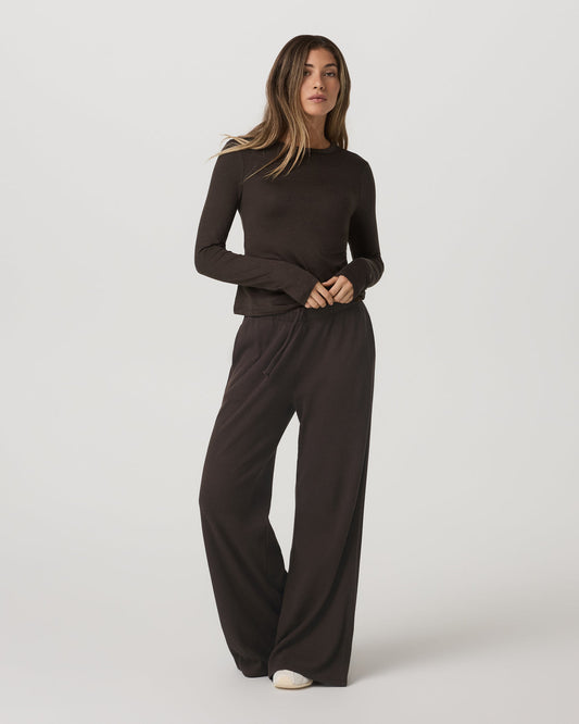Long Sleeve Halo Essential Crew Tee Dark Java Heather | Vuori onsale