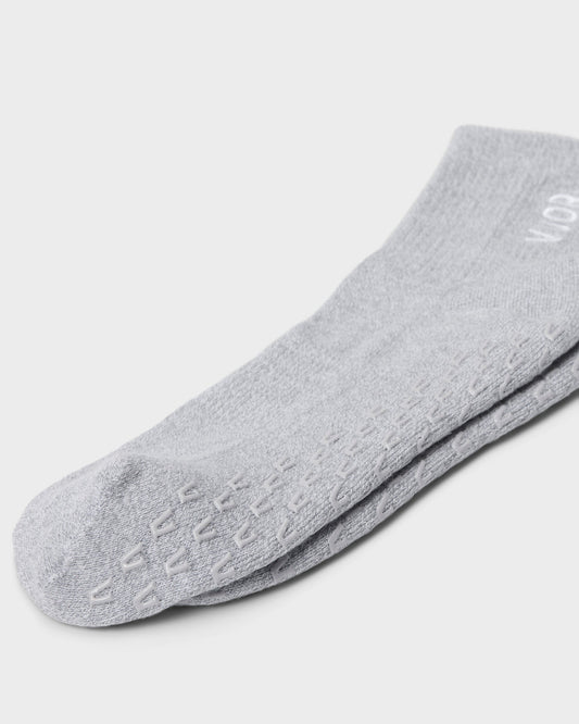 Half Crew Gripper Sock Light Heather Grey Grip | Vuori shop