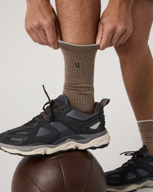 V1 Crew Sock Smokey Taupe Heather Performance Socks | Vuori sale