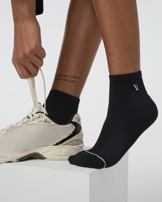 Quarter Crew V1 Sock 2.0 Black Quarter Crew Socks | Vuori sale